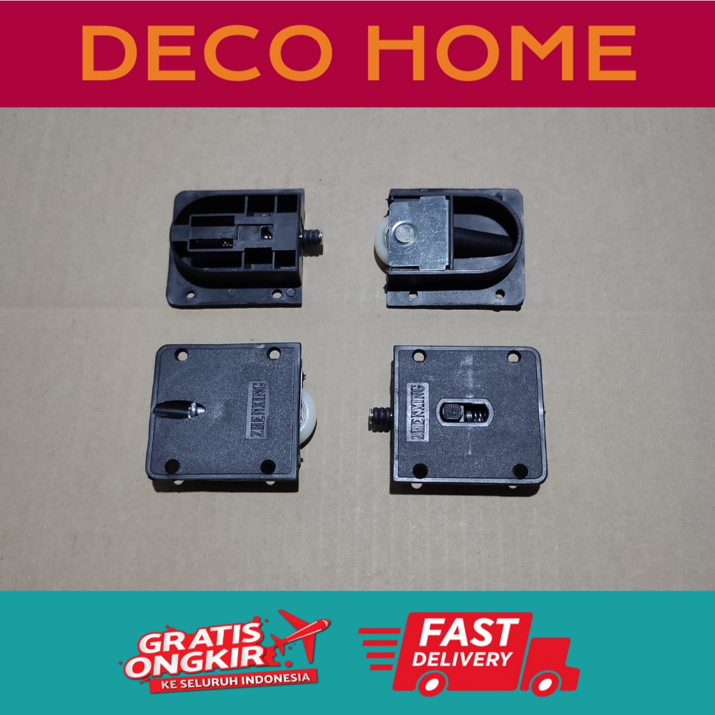 RODA PINTU LEMARI GESER. SLIDING ROLLER 2 PINTU