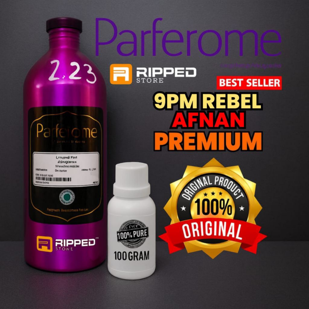 100ml Bibit Parfum Murni 9pm Rebel Afnan Premium Original Parfarome