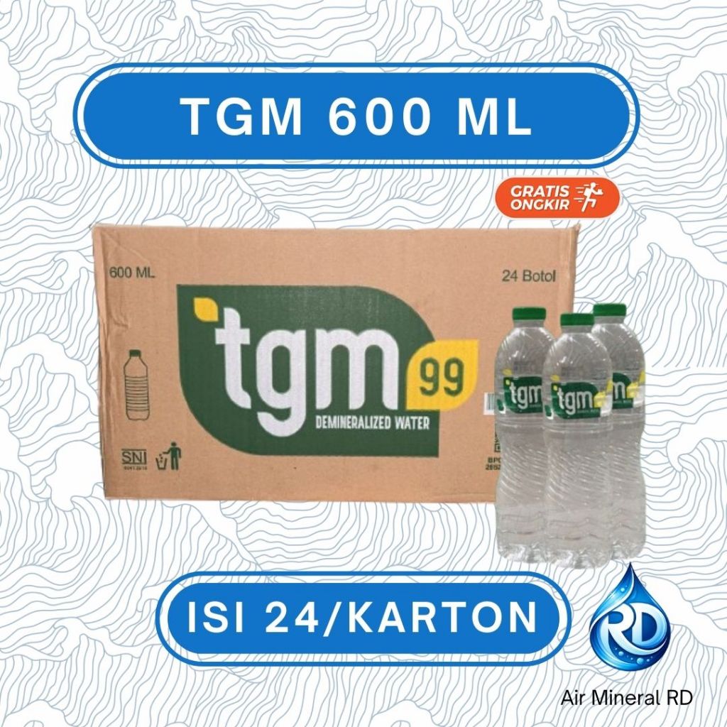 RD - TGM 99 Botol 600 ML 1 Dus - Isi 24 x 600 ML - Air Minum Mineral Botol
