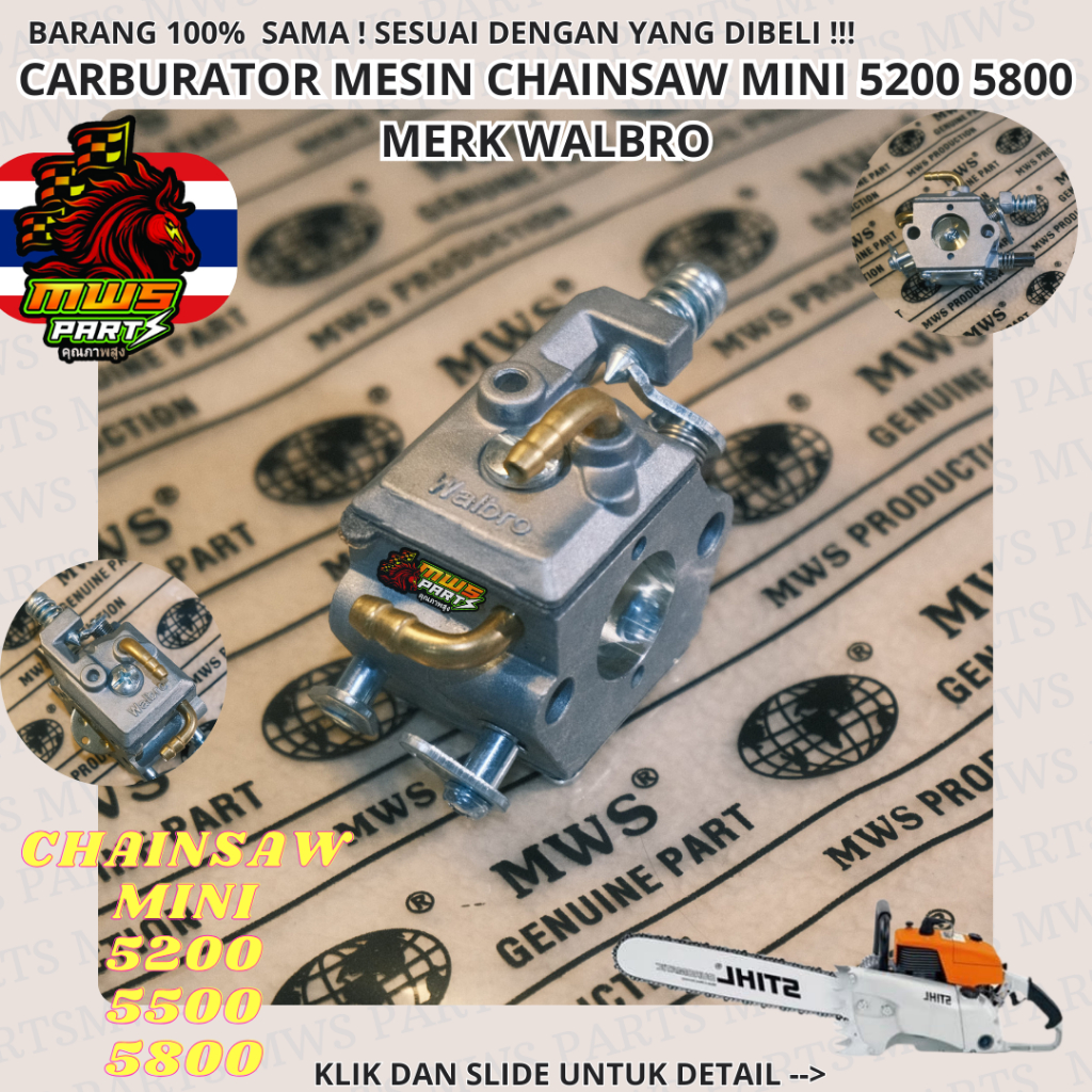 CARBURATOR 5200 WALBRO KALBURATOR CALBULATOR KARBULATOR MESIN CHAINSAW MINI KECIL SINSO KECIL SINSO 