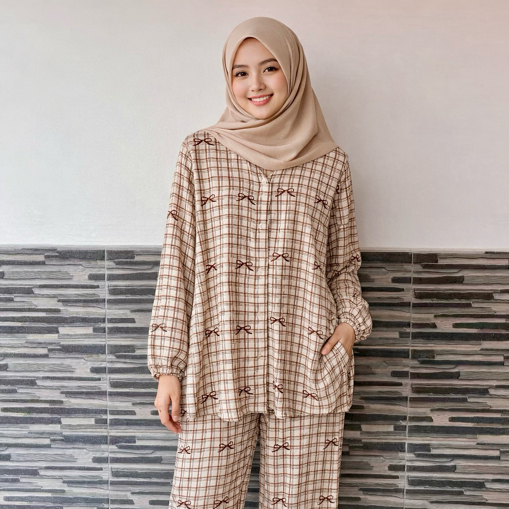 (Ld 120 dan 140) Setelan Wanita Atasan Celana Panjang Rayon Premium Super Jumbo Vneck Kancing Aktif