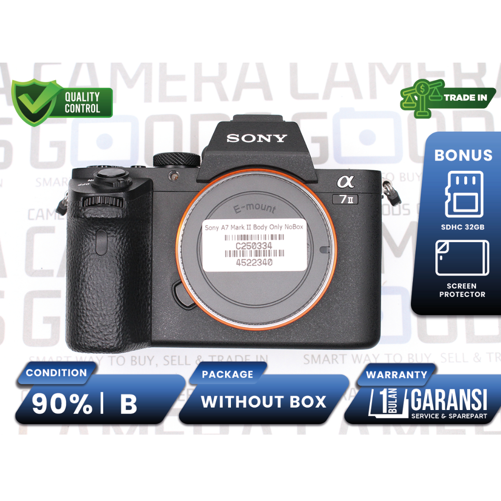 Kamera Sony A7 Mark II Mirrorless Full Frame Body Only Second Bekas Grade B / Alpha A7II - C250334