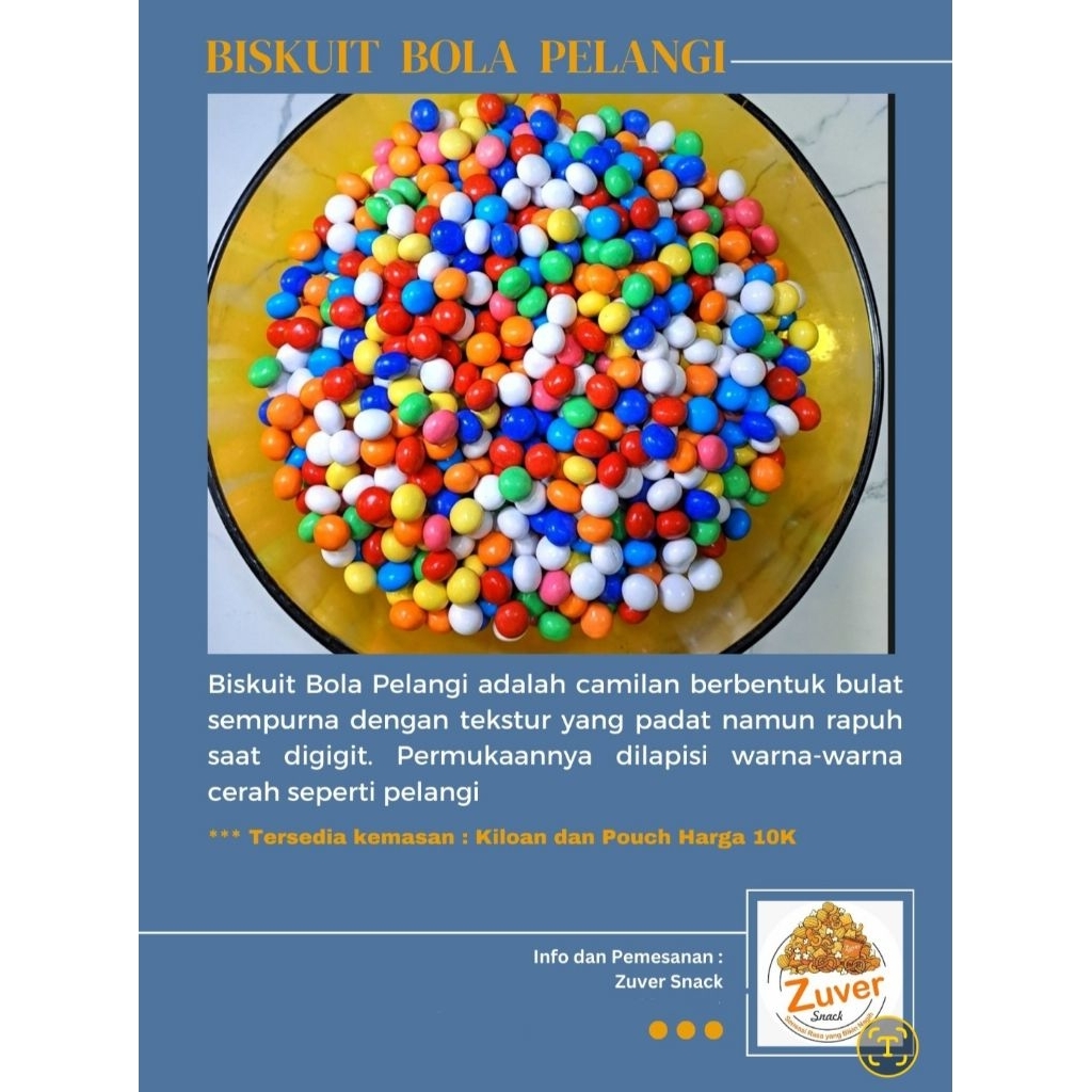 Biskuit Bola Pelangi / Snack Kiloan