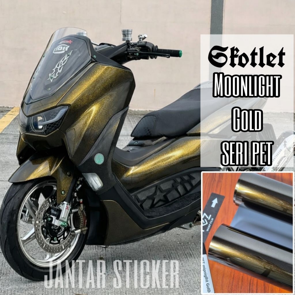 Sticker Scotlite Moonlight Gold Seri Pet Lebar 50 cm Kualitas Premium Stiker Skotler Hitam Lembayung