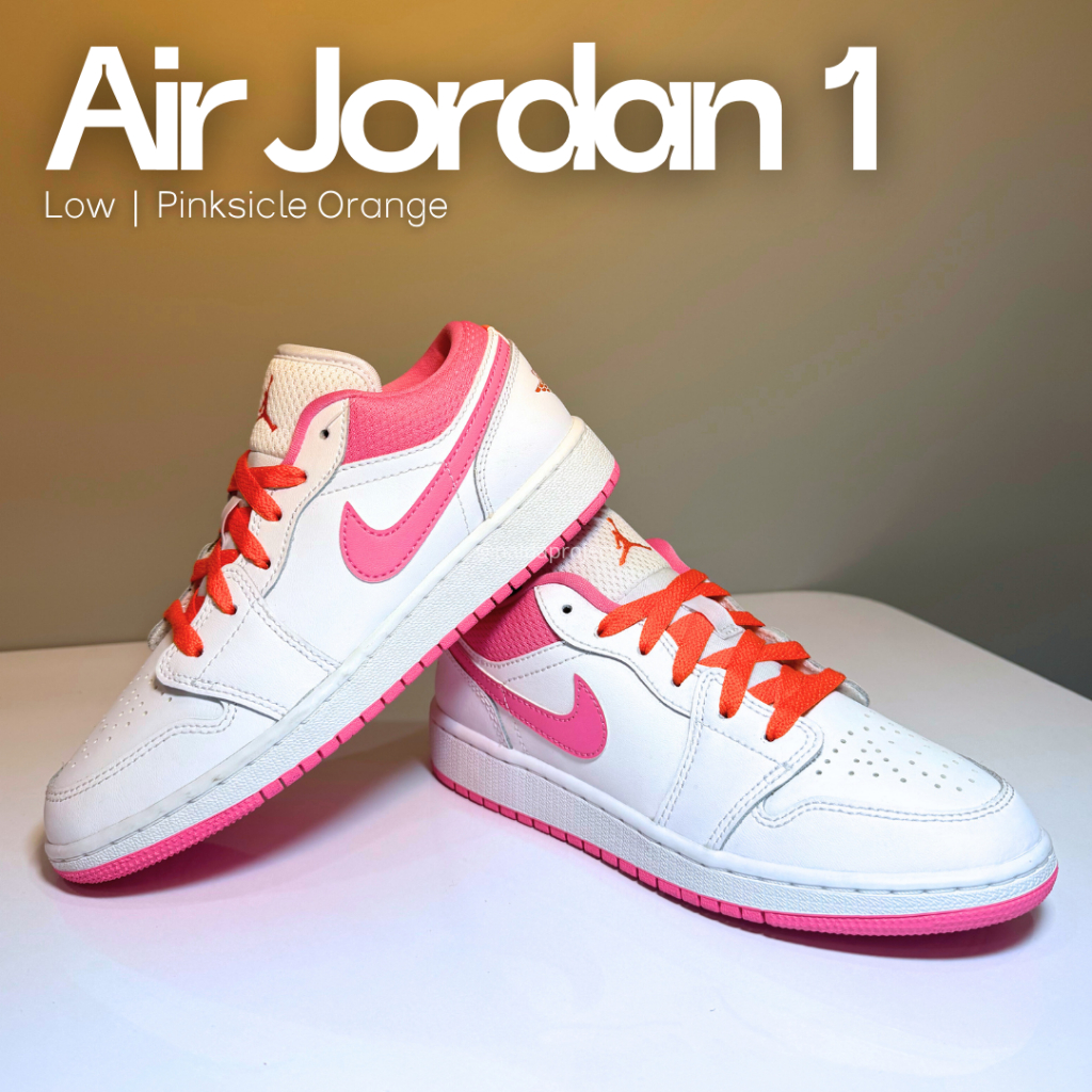 Sepatu Sneakers Wanita Air Jordan 1 Low Pinksicle Orange 100% Authentic