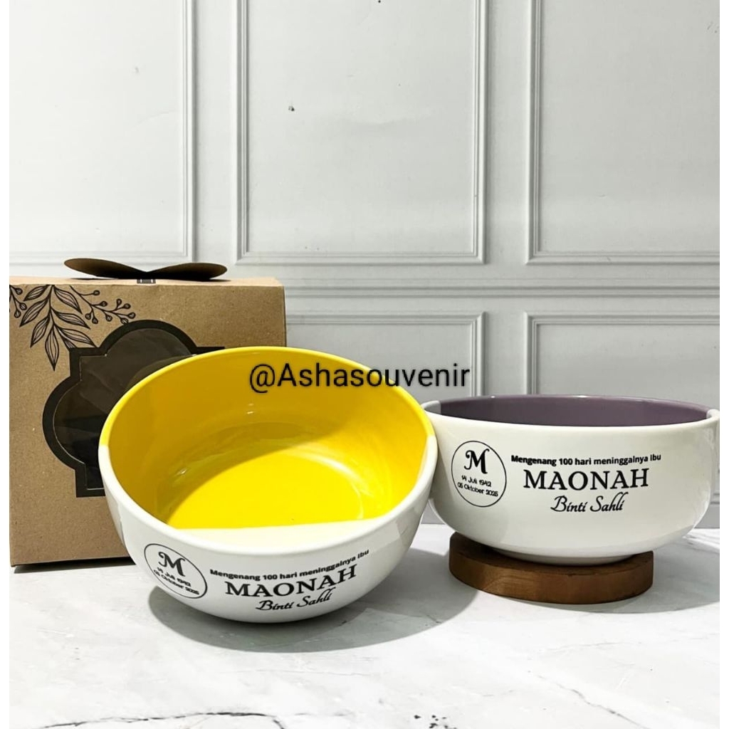 SOUVENIR MANGKOK TWO TONE KEMAS BOX / SOUVENIR WEDDING / SOUVENIR AQIQAH / SOUVENIR SESERAHAN / MANG