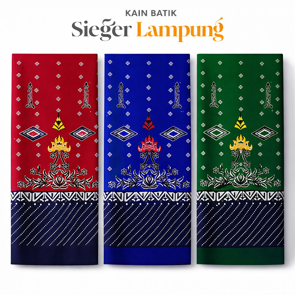 Kain Batik Siger Lampung | Bahan Sanwos Foil Halus Lembut Tidak Kusut Untuk Baju Batik Pria Wanita
