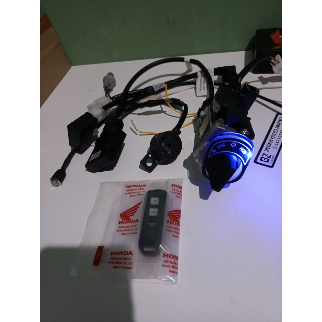 kontak keyless plus alarm Honda beat karbu beat fi beat pop beat esp Vario karbu Honda spacy Supra x