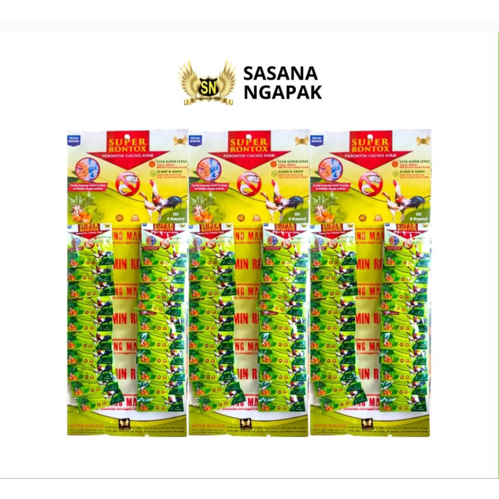 1 RENTENG  OBAT CACING AYAM KAPSUL  SUPER RONTOK UNTUK MENGOBATI CACINGAN PADA BERBAGAI UNGGAS SANGA