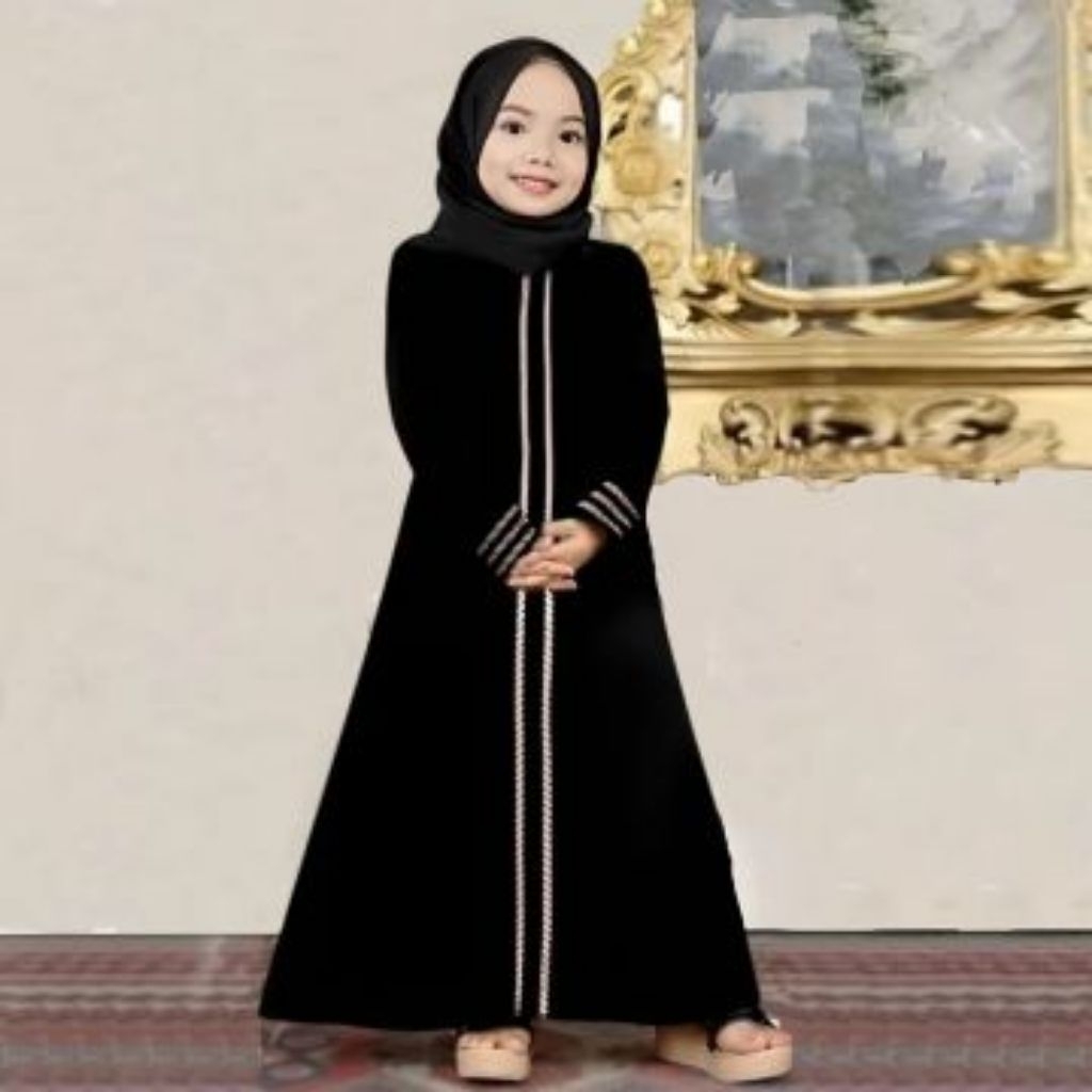 Abaya anak Turkey Renda Gold Gamis Abaya Anak Perempuan TERBARU