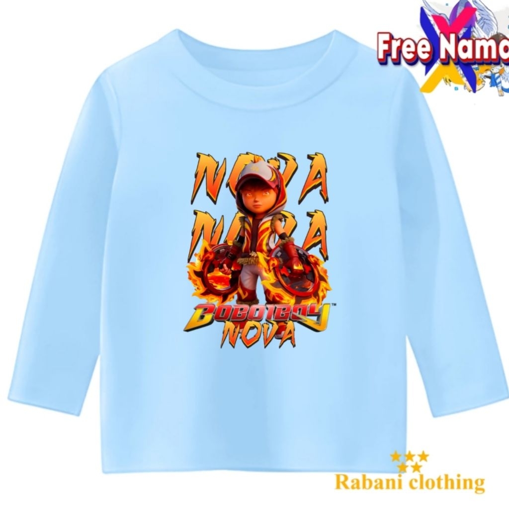 Baju kaos anak lengan panjang boboiboy Nova