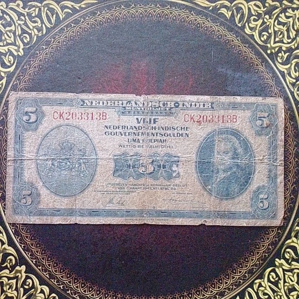 Uang NICA 5 gulden 1943 fine