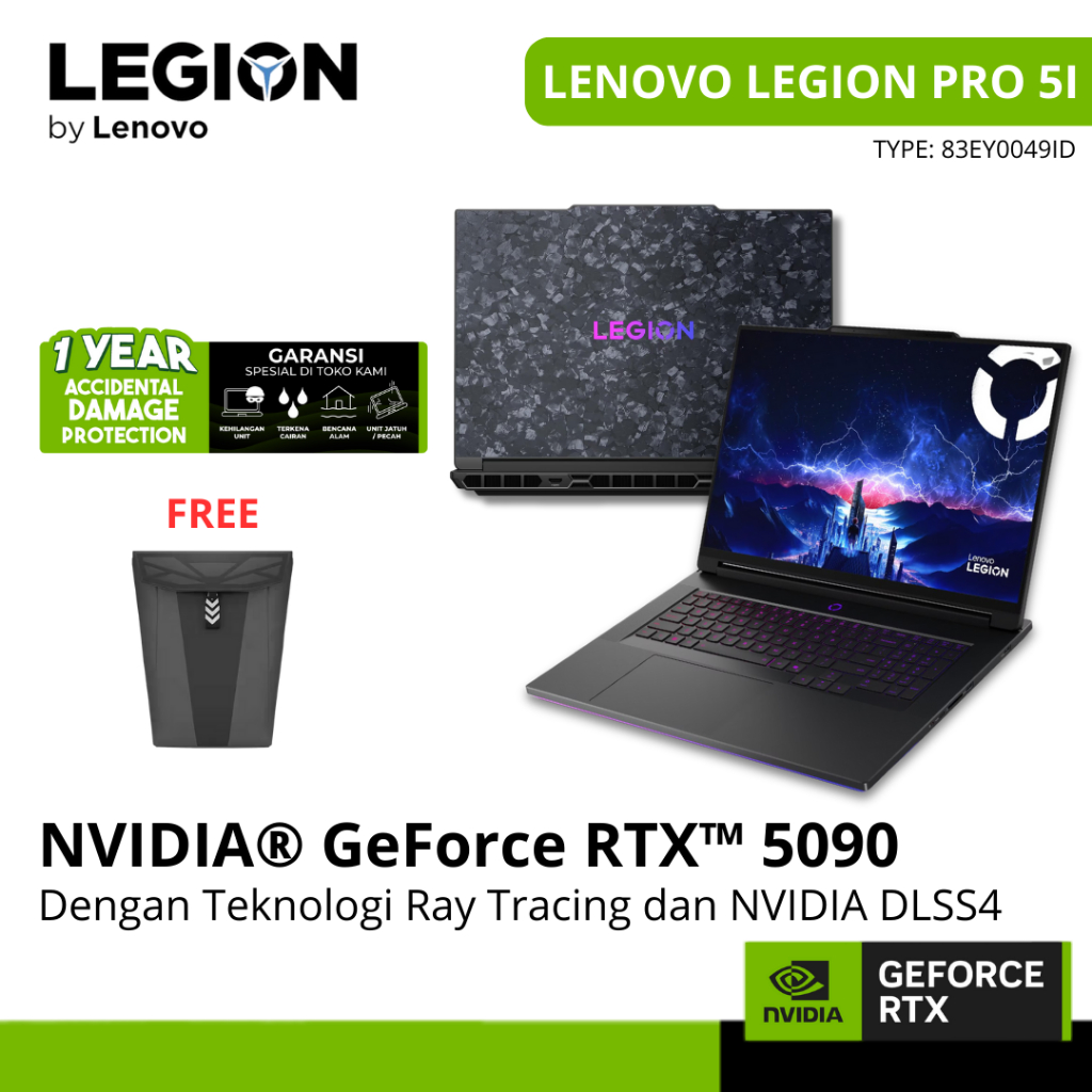 LENOVO LEGION 9I 16 GeForce RTX5090 24GB - ULTRA 9 275HX RAM 64GB SSD 2TB Windows 11+Office +M365B L