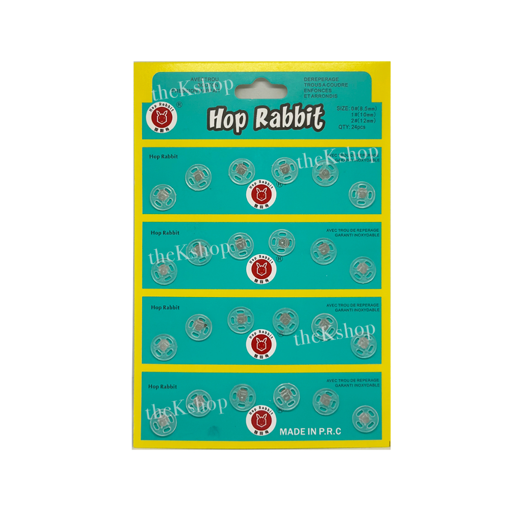 (24 Pasang) Kancing Cetet Plastik 10mm / Kancing Jepret Plastik / Kancing Benik Cetis Benik Snap But