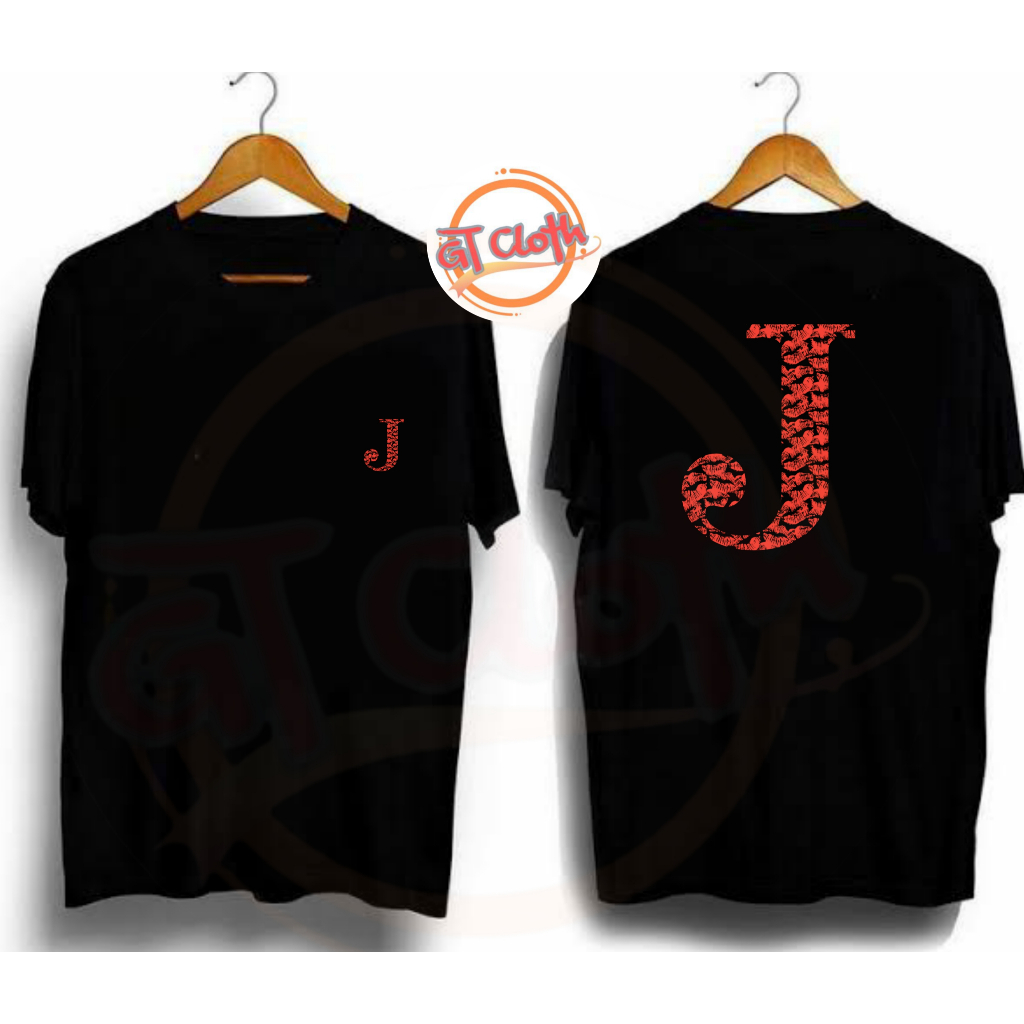 LOGO Inisial Nama Huruf J Kiss Baju Kaos Distro Premium Pria Wanita Combed30s