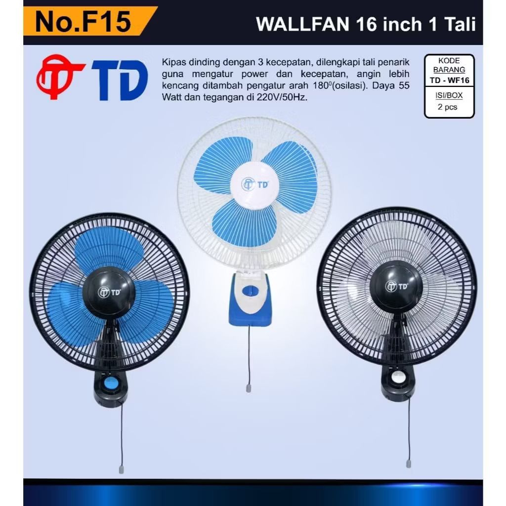 KIPAS ANGIN DINDING  / WALL FAN 16 INCH KAVOLUX, TD, YAMAKAWA