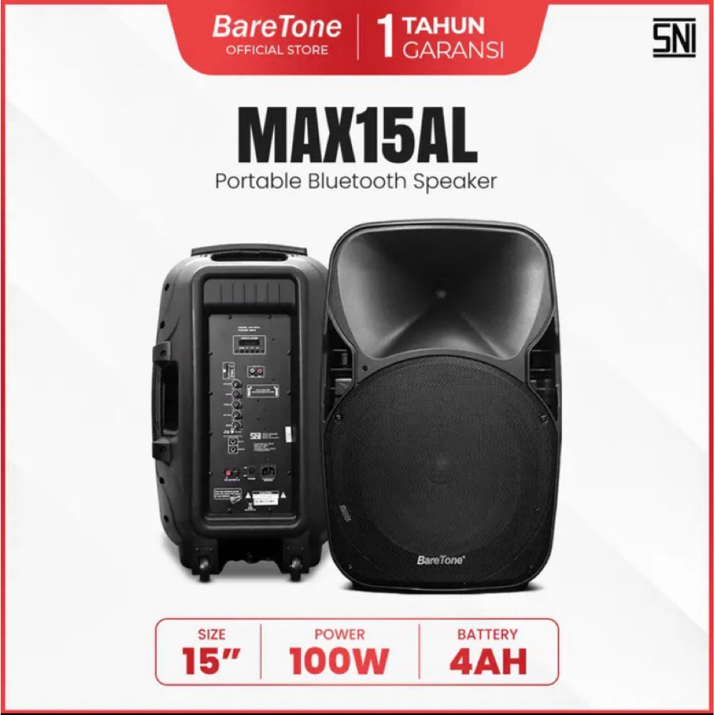 Speaker Aktif Portable Baretone MAX15AL MAX 15 AL Original Baretone