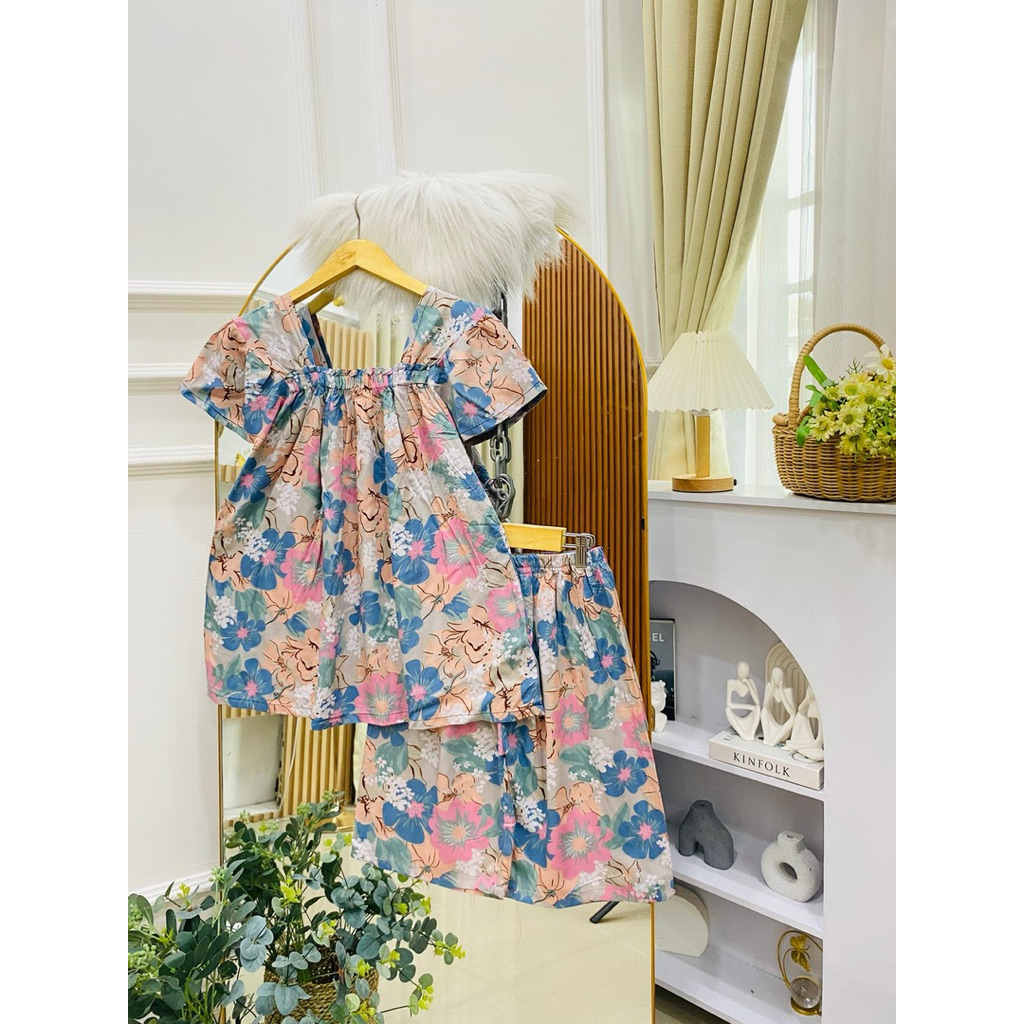 Setelan pendek rayon piyama celana pendek daster pendek busui bumil setelan adem