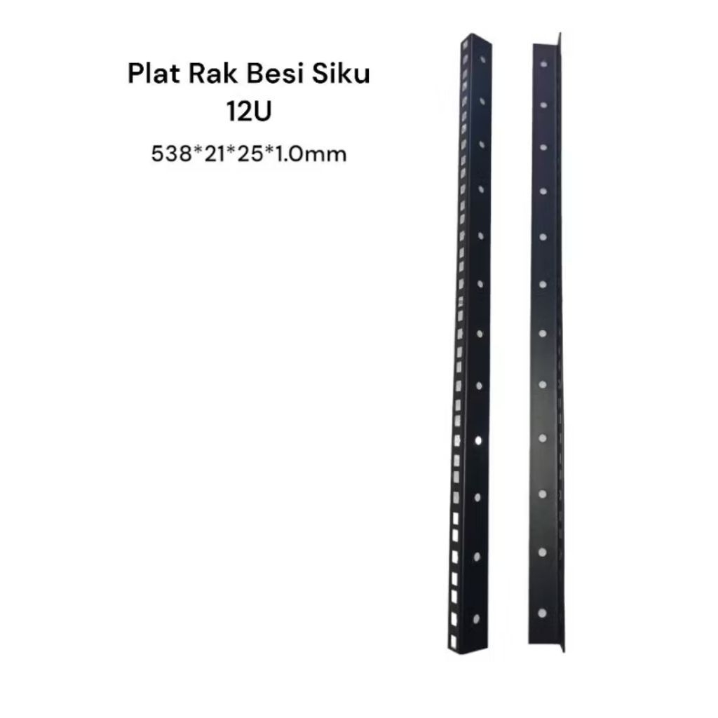 lis Siku L hardcase 12U siku rell besi hitam plat rak siku 12 U