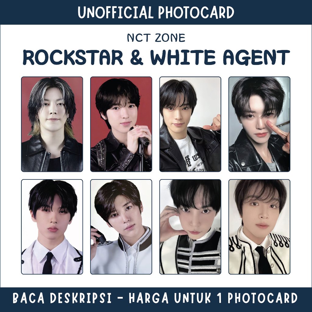 [UNOFFICIAL PHOTOCARD] NCT ZONE - ROCKSTAR WHITE AGENT