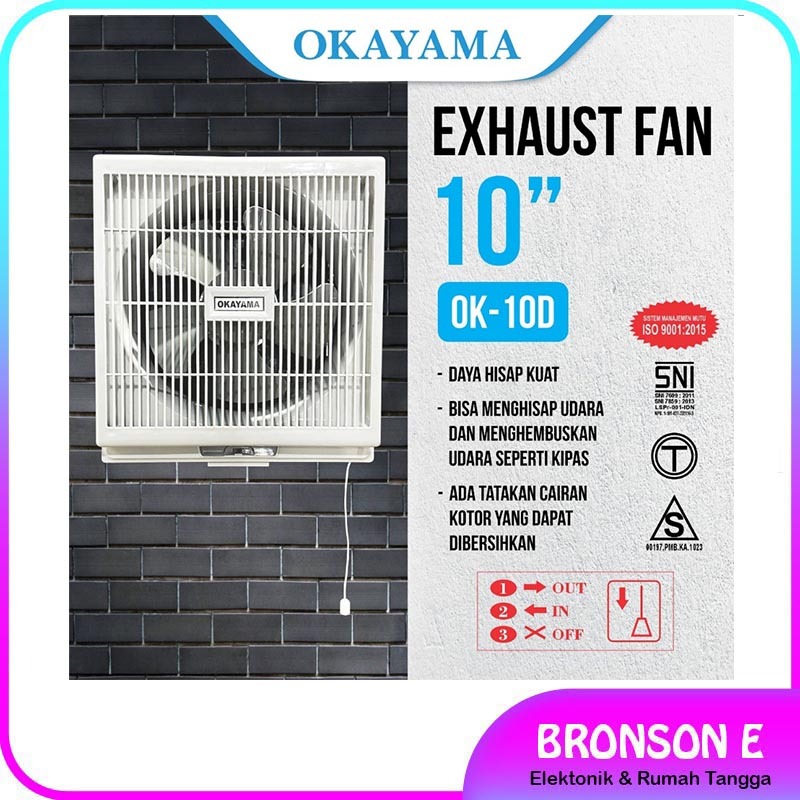 Okayama Exhaust Fan Dinding 10 inch / Hexos Okayama Fan Dinding 10" MURAH