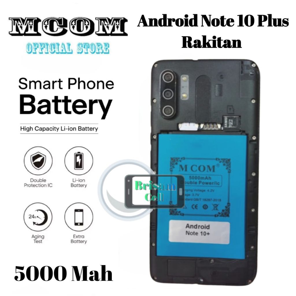 Baterai MCOM for Android Note 10 Plus / Android Note 10+ Double Power 5000mAh batere batre batrai ba