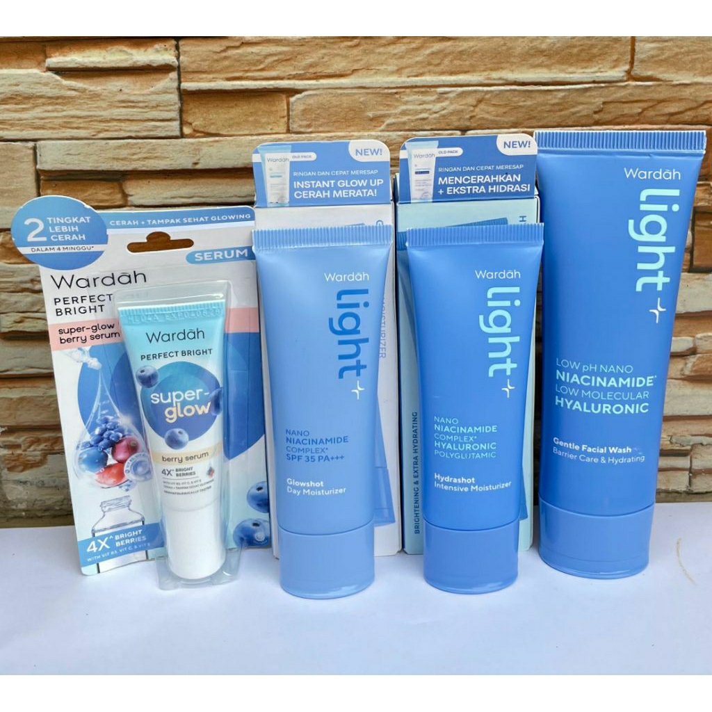 Paket skincare light + by wardah skincare wardah perawatan untuk mencerahkan kulit wajah