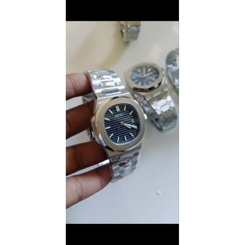 seiko mod nautilus black dial