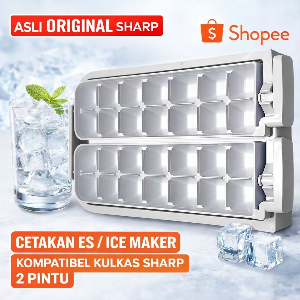 Cetakan Es / Ice Maker Kulkas Sharp Original 2 Pintu
