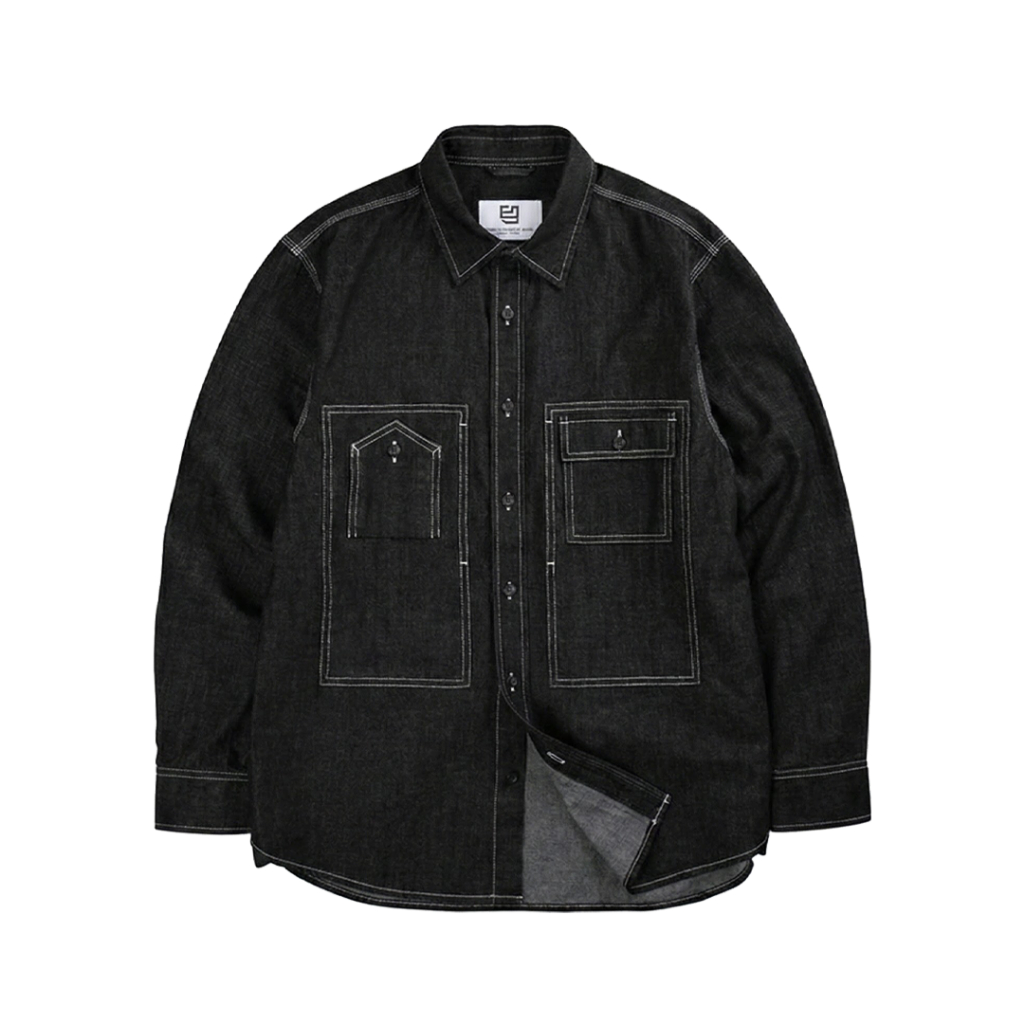 Haven kemeja chambray Black