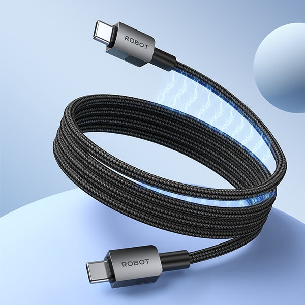 Kabel Data Magnetic Robot RXCC100 Type-C to Type-C 65W 100cm