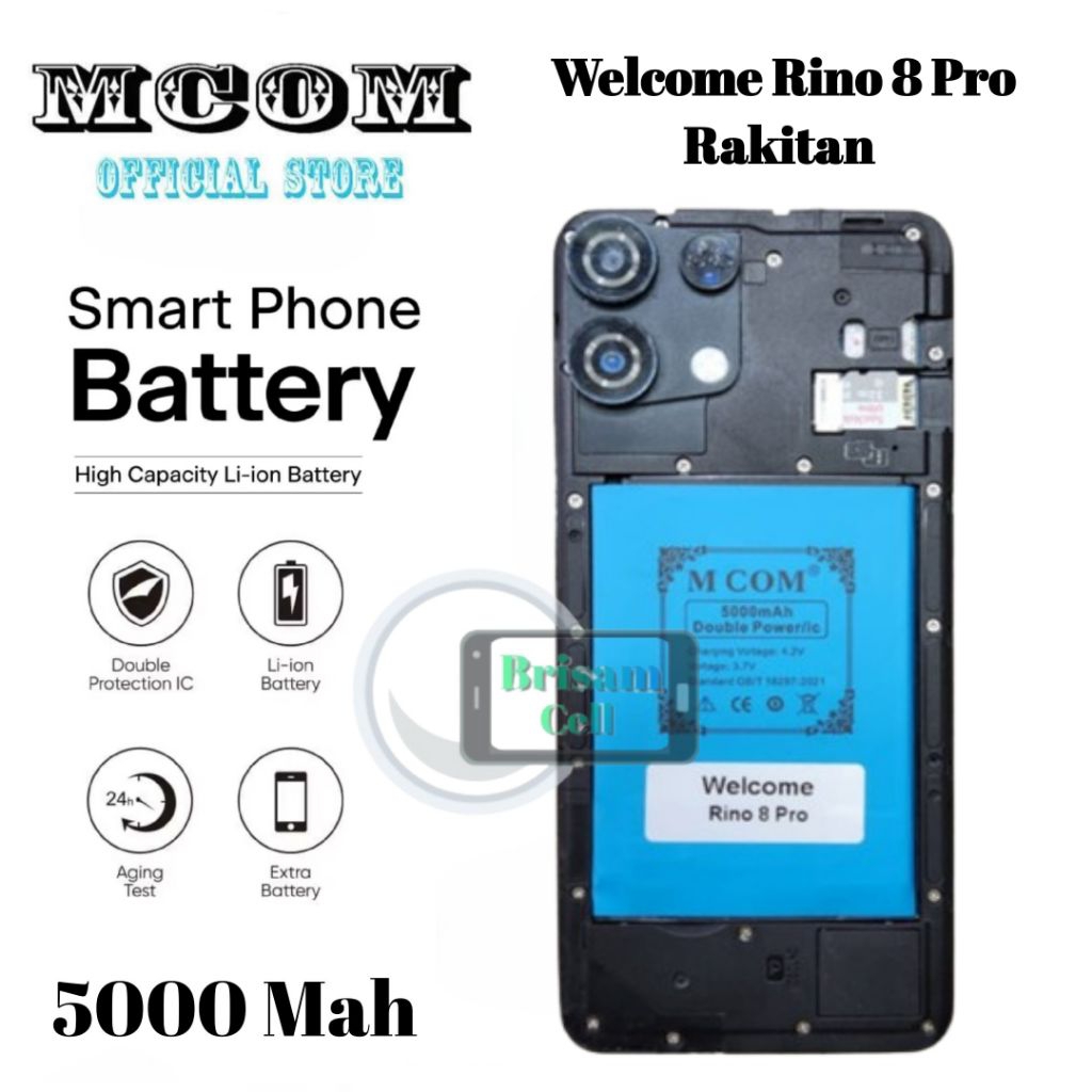 Mcom Welcome Rino 8 Pro / Maimaite Rino 8 Pro Battery Batere Batre Baterai Double Power