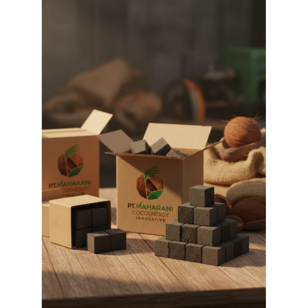 Briket Arang Batok Kelapa dan Arang Kayu
