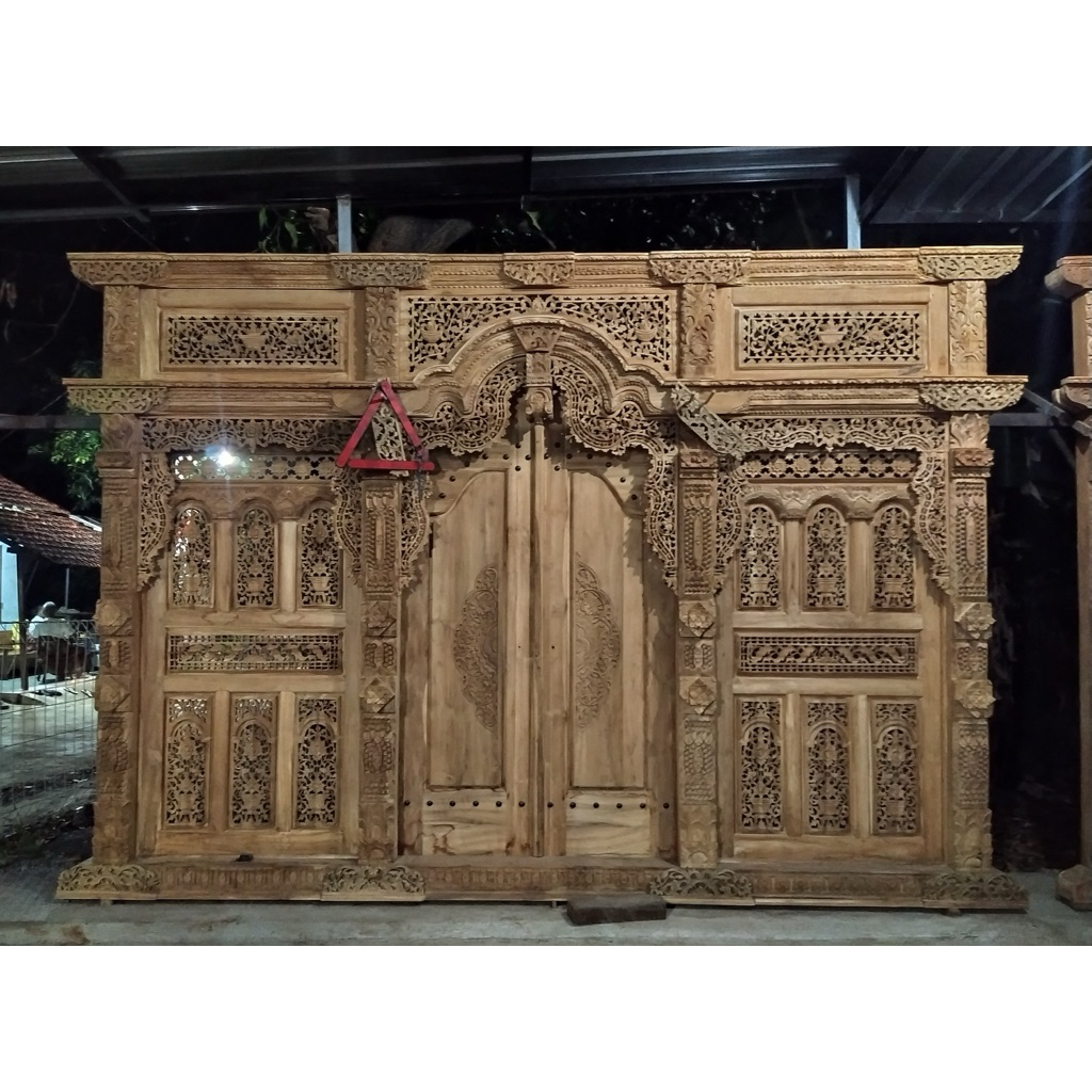 pintu kayu jati 4meter premium jepara gebyok ukir
