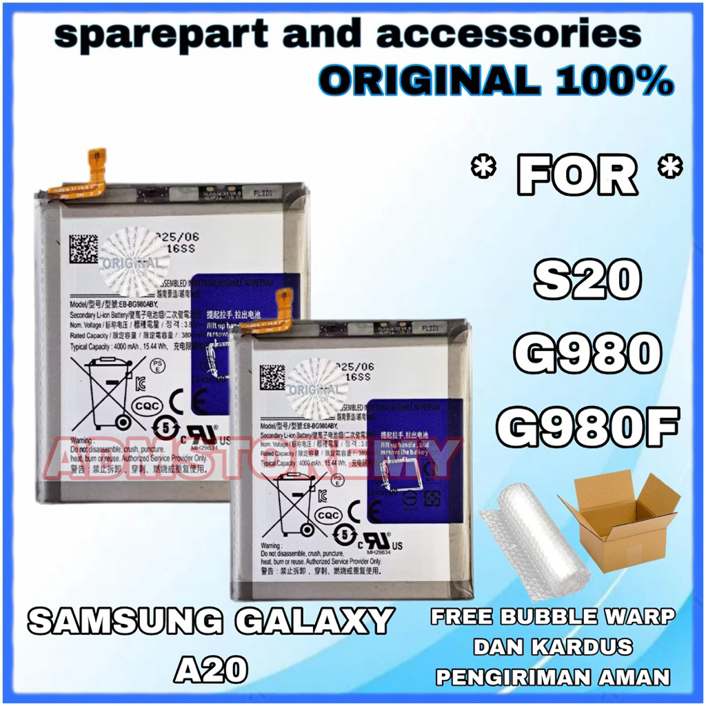 Batre Baterai Samsung Galaxy S20 G980F G980 Battery Samsung Galaxy EB-BG980ABY Original (ADMSTOREMY)