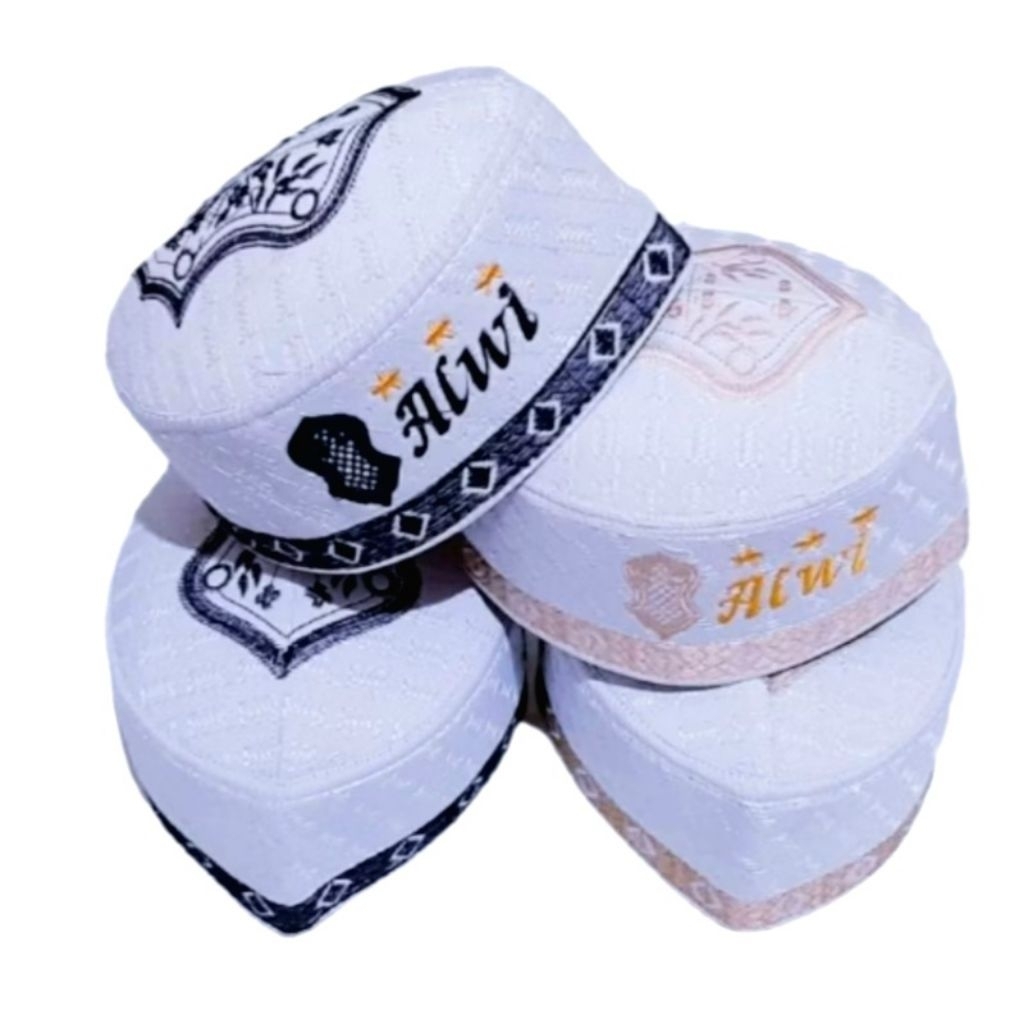 Peci Anak Custom Bordir Nama Peci Putih Peci Nama Putih Trompah