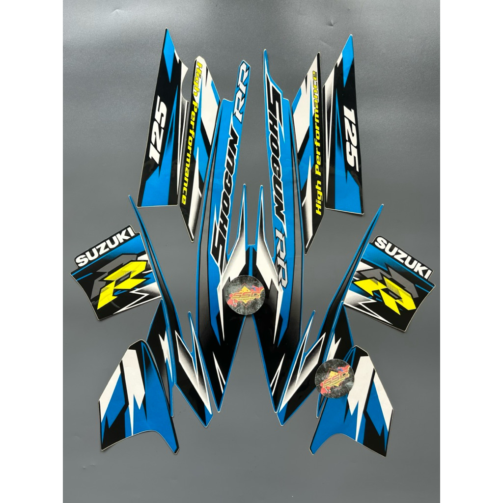 STRIPING STIKER SHOGUN RR FL 2008 BIRU HITAM