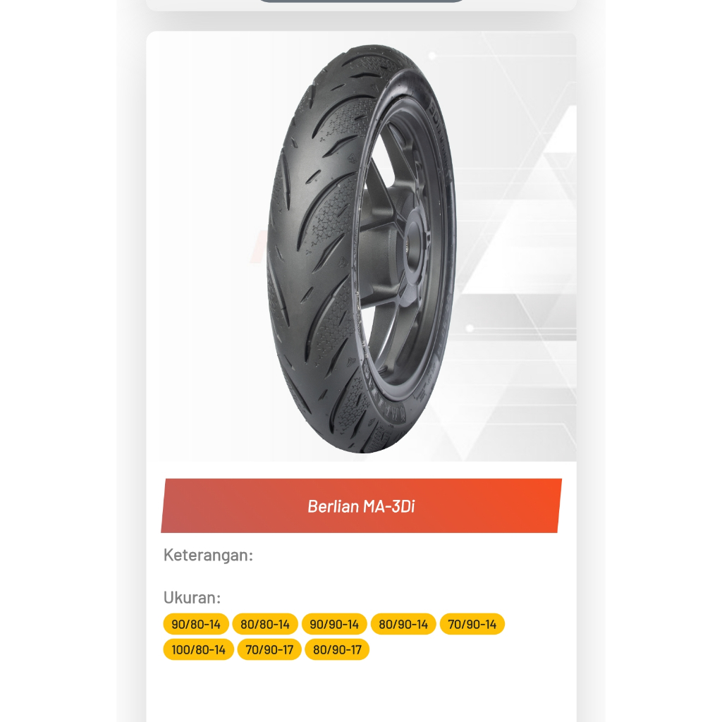 MAXXIS MA-3Di Ring 14 Tubeless Grip Kering Basah Karet Medium Soft Compound 80/80-14, 90/80-14 FREE 