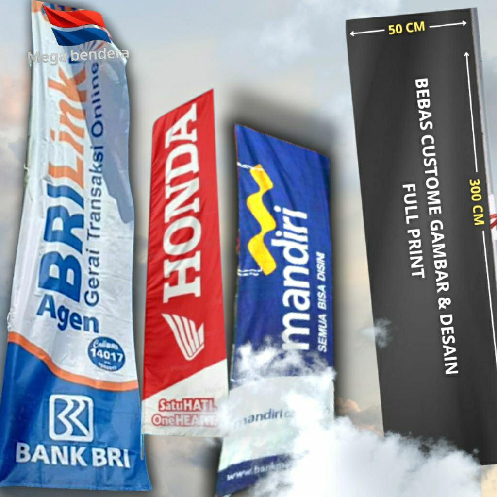 Tecnic_Capital Umbul Umbul Custom Persegi Fullprint 3 4 5 Meter Bendera Event Berqualitas Umbul