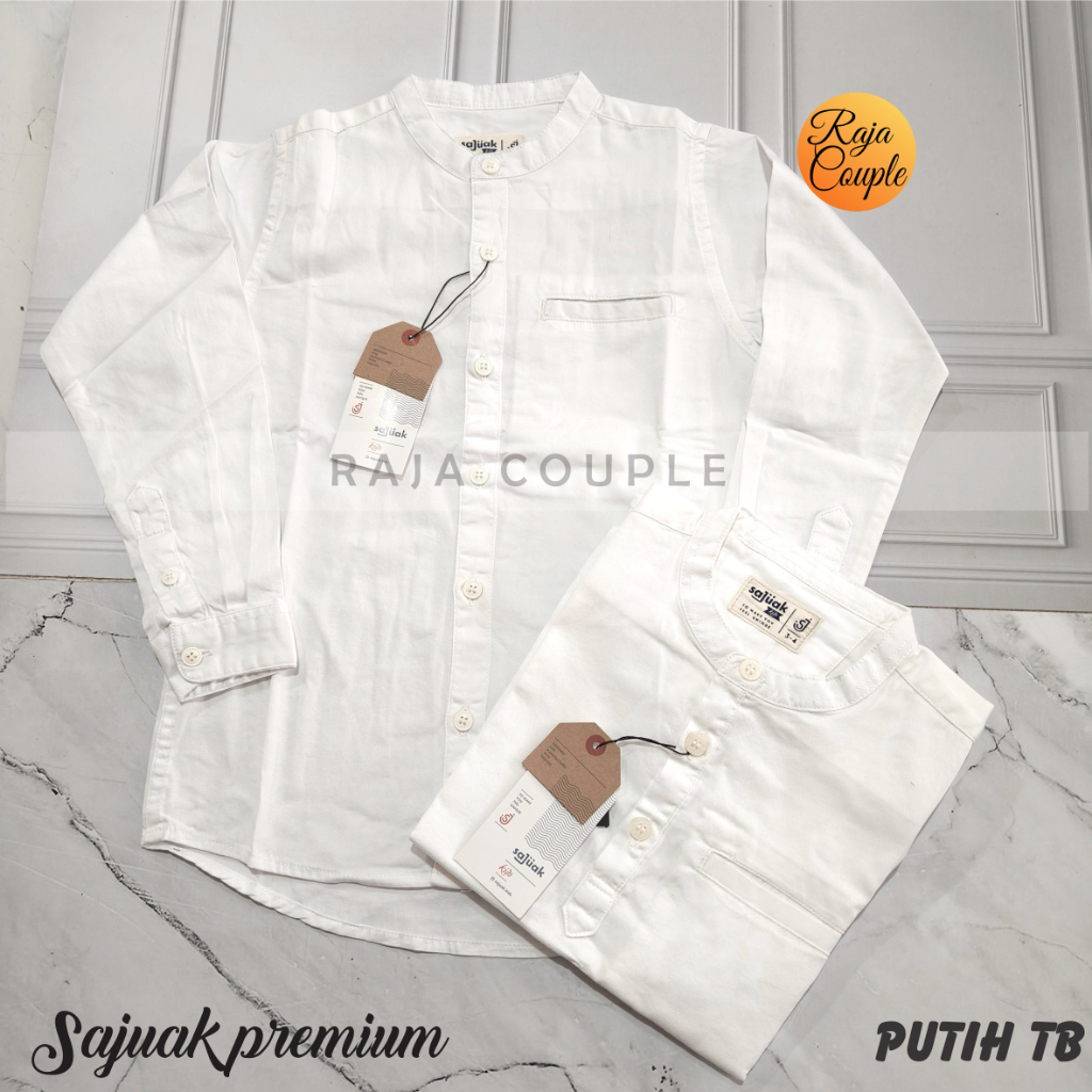 SAJUAK TB PREMIUM PUTIH KEMEJA KOKO COUPLE AYAH ANAK ORIGINAL SAJUAK