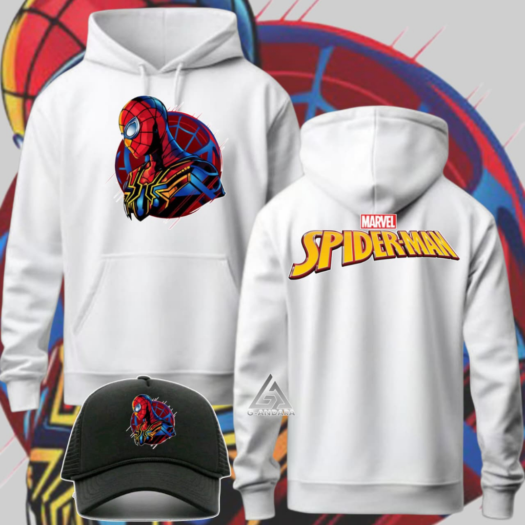 HOODIE JUMPER DAN TOPI SPYDER MAN KEREN TRENDY HOODIE DIJUAL TERPISAH
