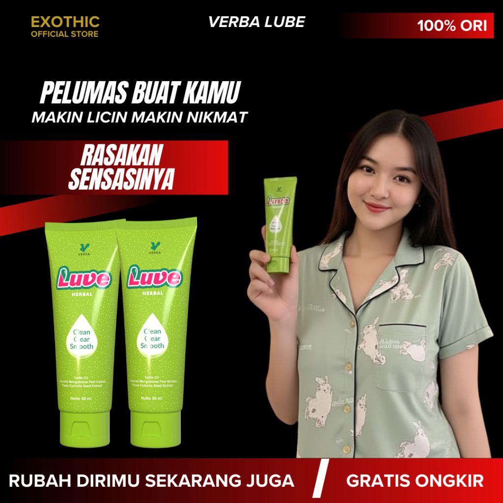 BEST SELLER Verba Luve Herbal Clean Clear Smooth Pelumas Gel Seks Pria & Wanita 50 ml Aman BPOM