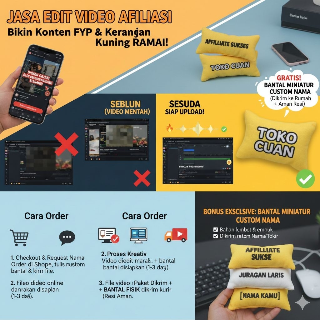 jasa editing video conten afiliasi 1Lembar