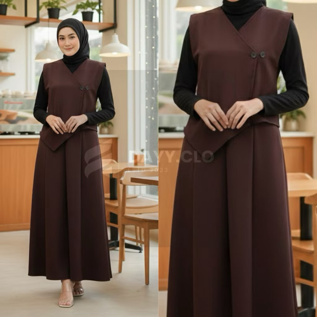 GLAM - Naomi Vest Set - One Set Rok - Set Blazer Wanita - Setelan Rok Wanita - Setelan Rok - Rok Pan