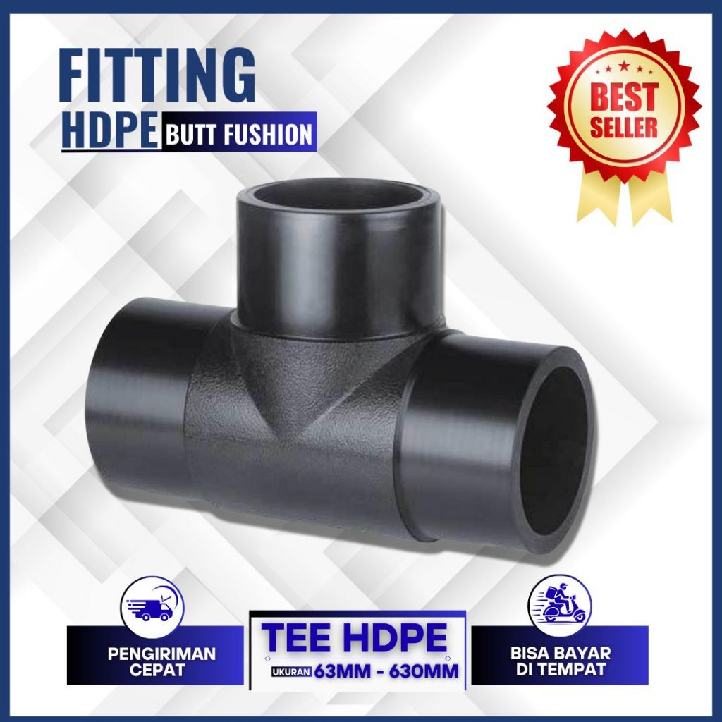 Tee Pipa HDPE Ukuran 12 Inch 315mm PN 16 - Equal Tee Hdpe Butt Fushion