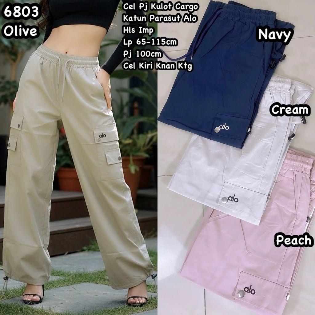 CS 6803 CELANA KULOT CARGO ALO WANITA / READY / REALPICT