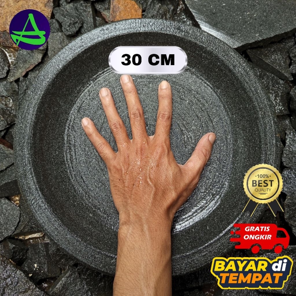 COBEK BATU ASLI 100% BATU ASLI, UKURAN BESAR, Cocok unyuk usaha rumahan. gado gado pecel lele dll.