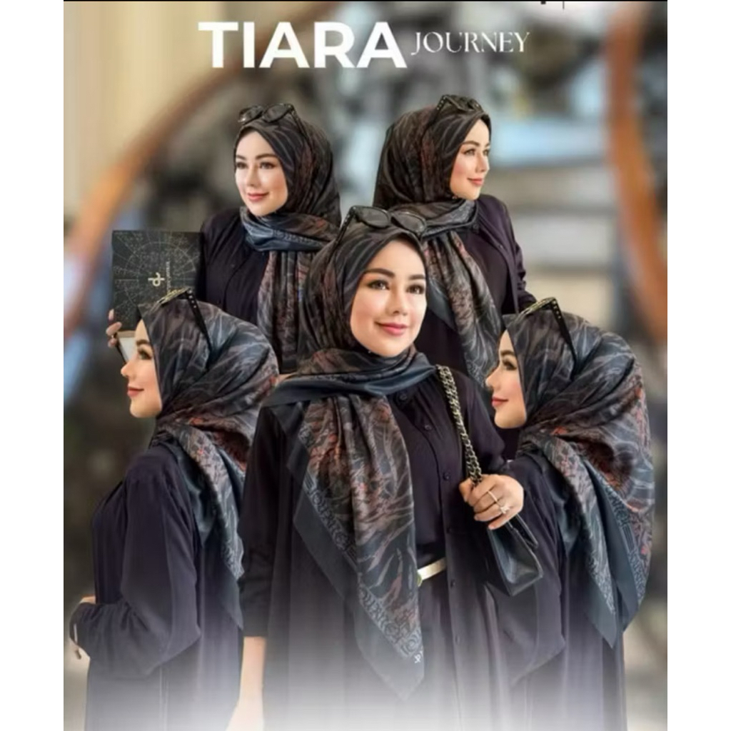 (Pakai Pouch) Hijab Segiempat JP Journey Tiara Rossa Lisa Motif Terbaru Bahan Voal Lasercut Premium 