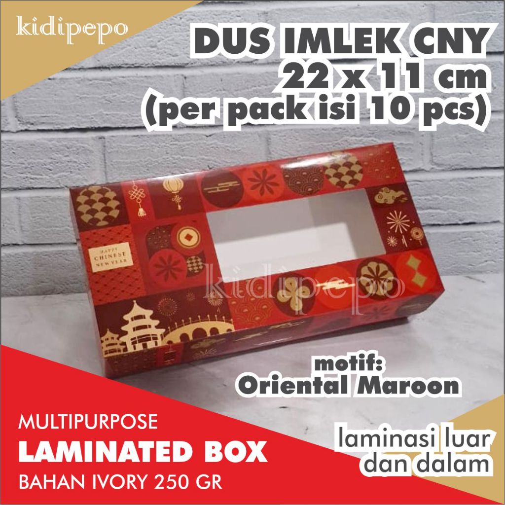 DUS BOX IVORY LAMINASI IMLEK CNY  22x11x6 CM (isi 10)