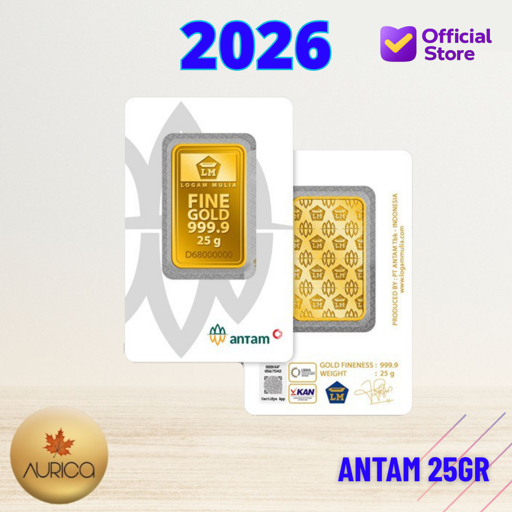 PROMO Logam Mulia Antam Press ( LM ) 25GR 25GRAM (FREE KOTAK ANTAM)